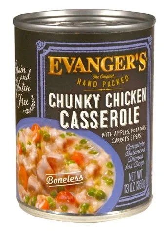 Evangers Chunky Chicken Casserole Dinner Canned Dog Food 12oz Cans