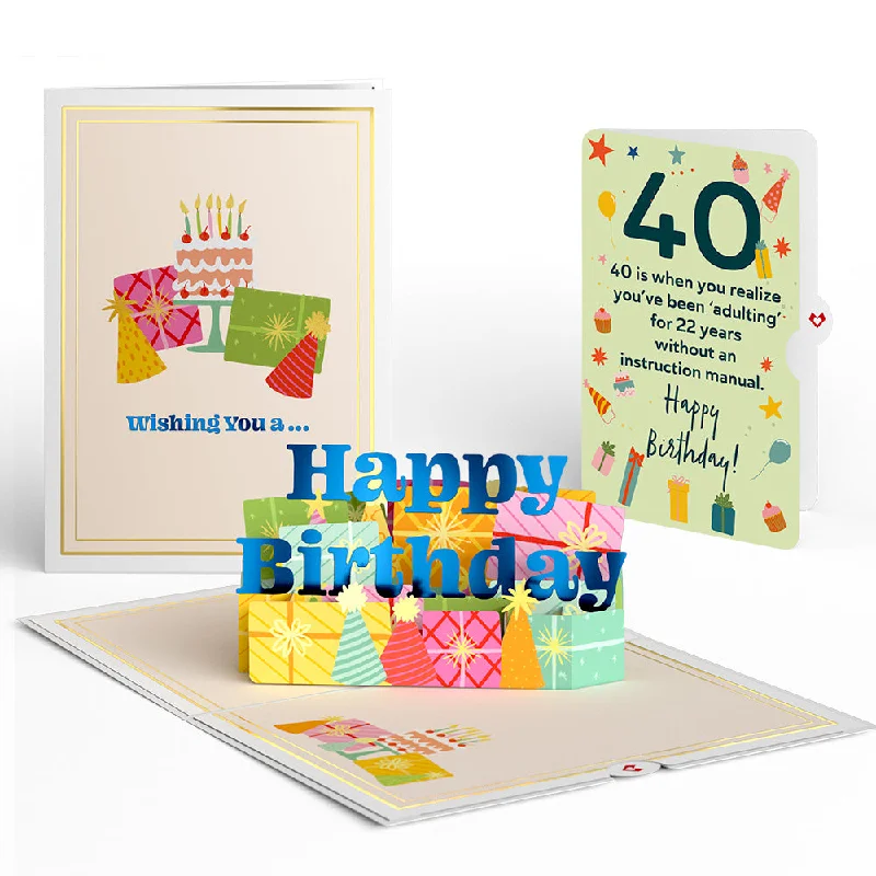 Wishing You a Happy 40th Birthday Pop-Up Card and Sentiment Set