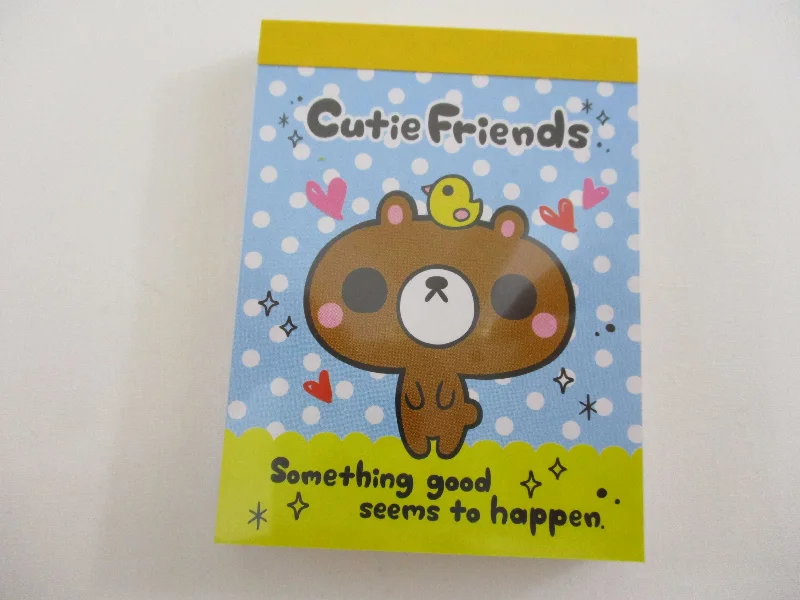 Cute Kawaii VHTF Pool Cool Bear Cutie Friends Mini Notepad / Memo Pad - Stationery Designer Paper Collection