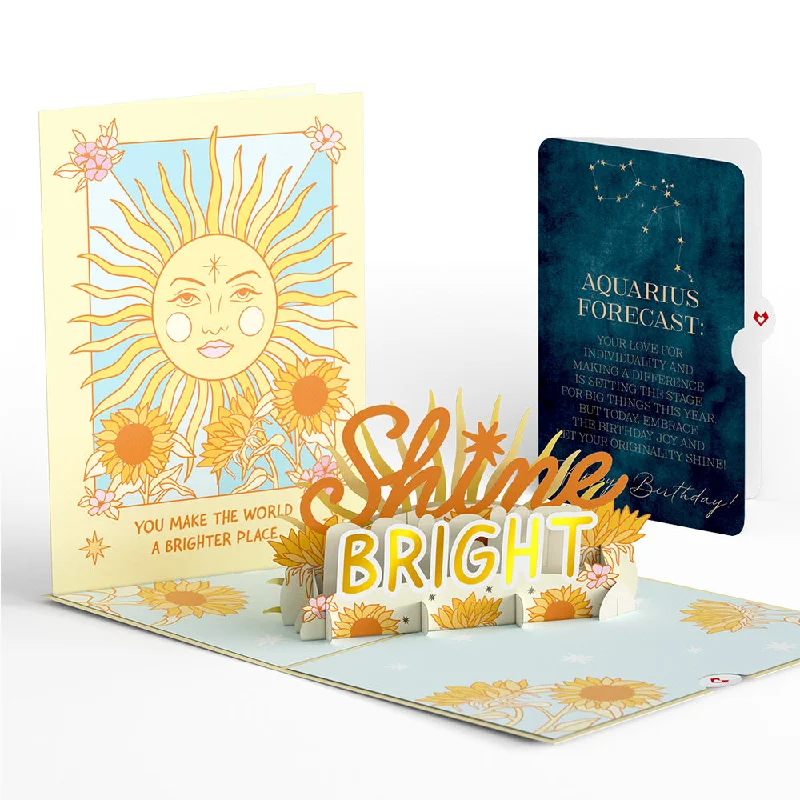 Shine Bright Birthday Pop-Up Card and Aquarius Zodiac Sentiment Set