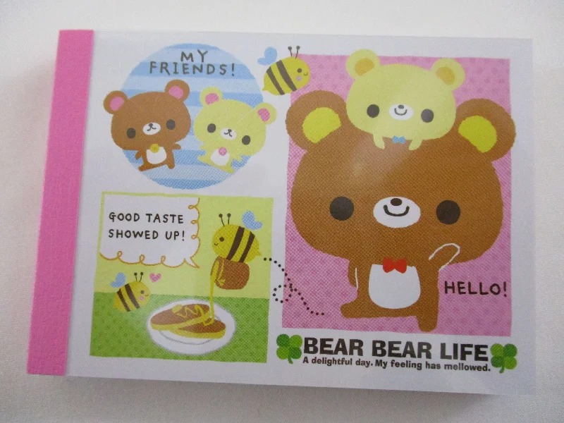 Cute Kawaii Kamio Bear Clover Friends Mini Notepad / Memo Pad - Stationery Designer Paper Collection