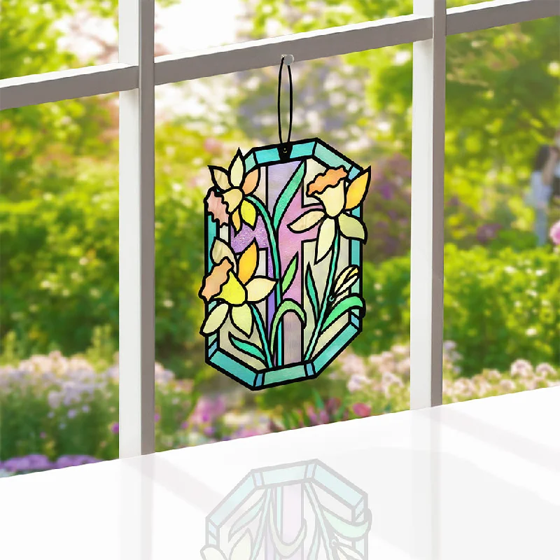 Happy Easter Daffodil Suncatcher Card