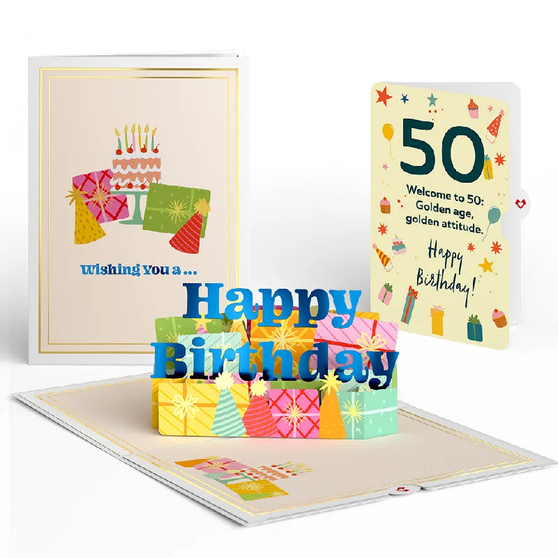 Wishing You a Happy 50th Birthday Pop-Up Card and Sentiment Set