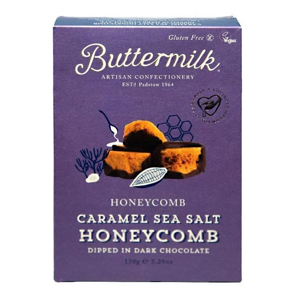 Buttermilk Vegan Chocolate Coated Caramel Sea Salt Honeycomb 150g