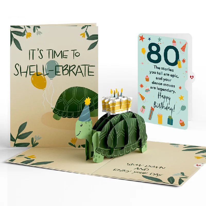 Shell-ebrate 80th Birthday Turtle Pop-Up Card and Sentiment Set