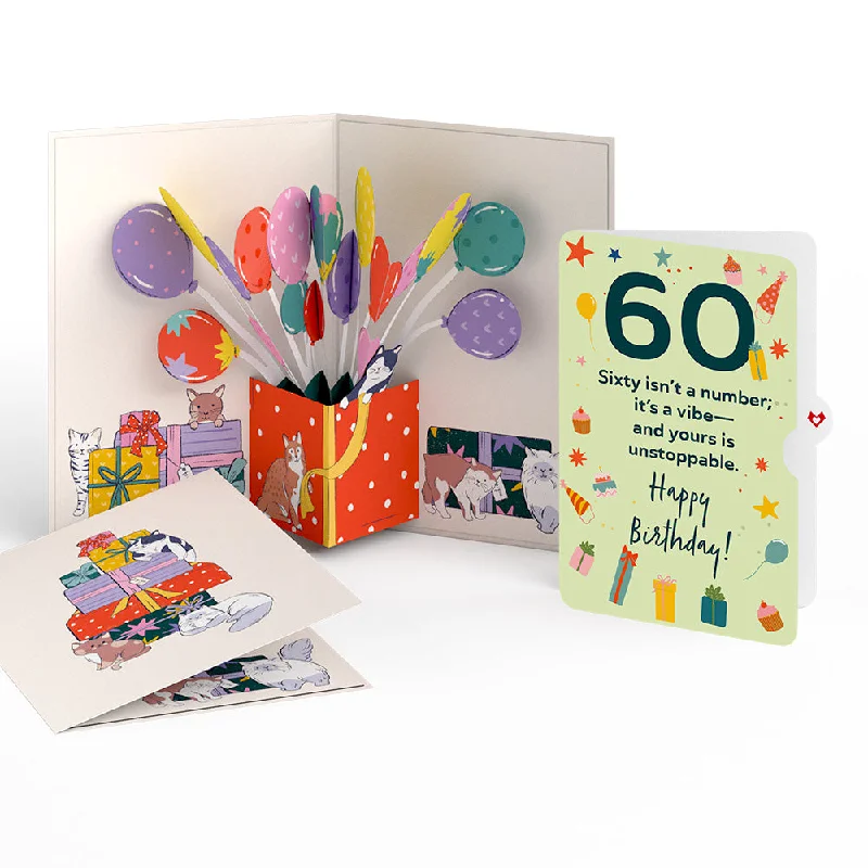 Curious Cats 60th Birthday Pop-Up Card and Sentiment Set