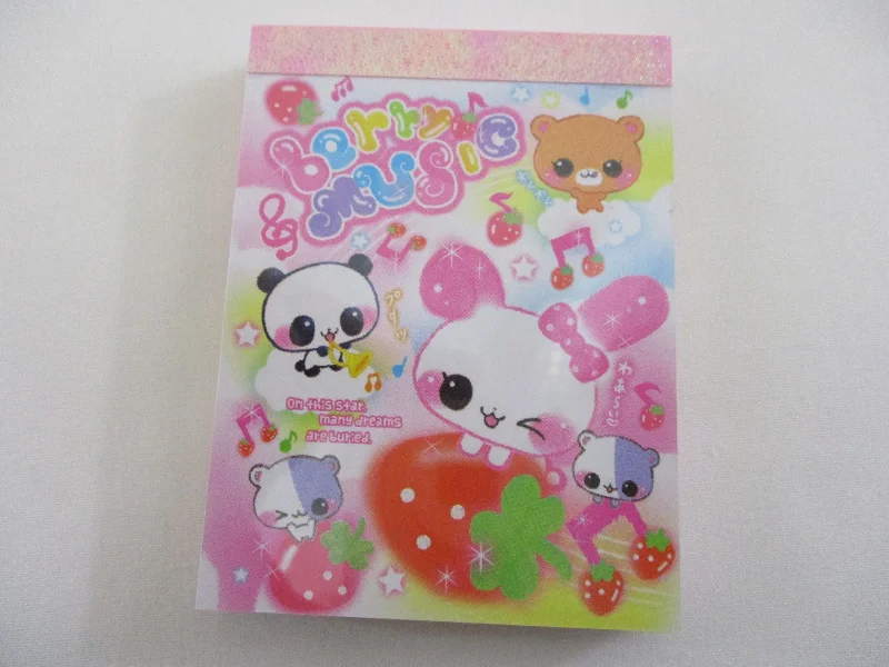 Cute Kawaii  Q-Lia Hamster Panda Rabbit Berry Mini Notepad / Memo Pad - Stationery Designer Paper Collection