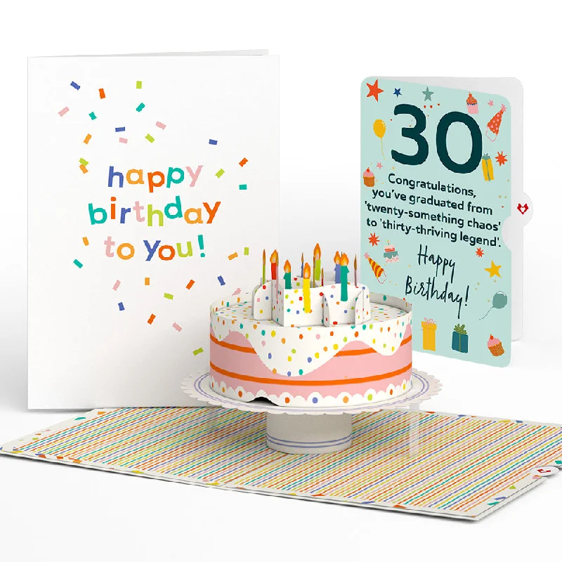 Happy 30th Birthday to You! Confetti Cake Pop-Up Card and Sentiment Set