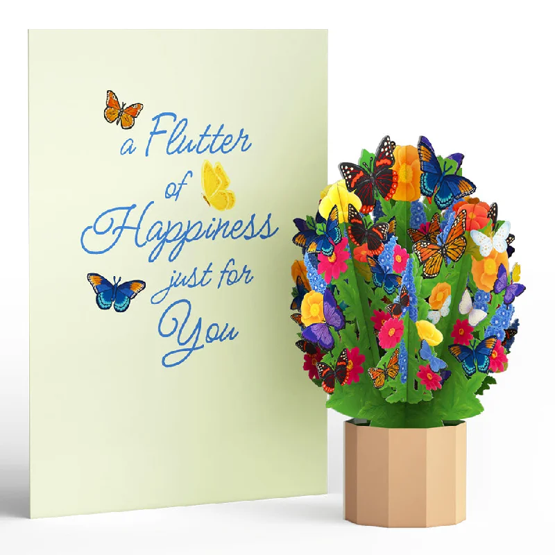 Flutter of Happiness Card with Mini Bouquet