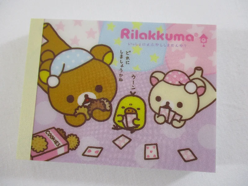 Cute Kawaii San-X Rilakkuma Good Night Mini Notepad / Memo Pad - C - Vintage