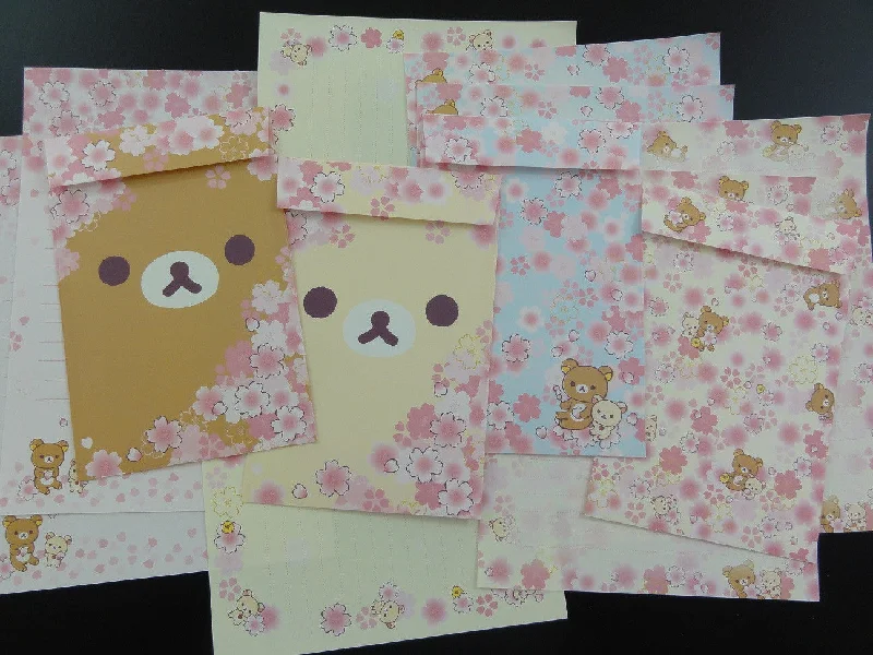 Cute Kawaii San-X Rilakkuma Sakura Cherry Blossom Letter Sets