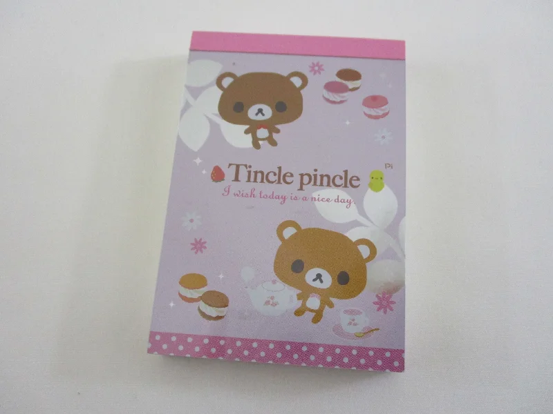 Cute Kawaii San-X Bear Mini Notepad / Memo Pad - Stationery Designer Paper Collection