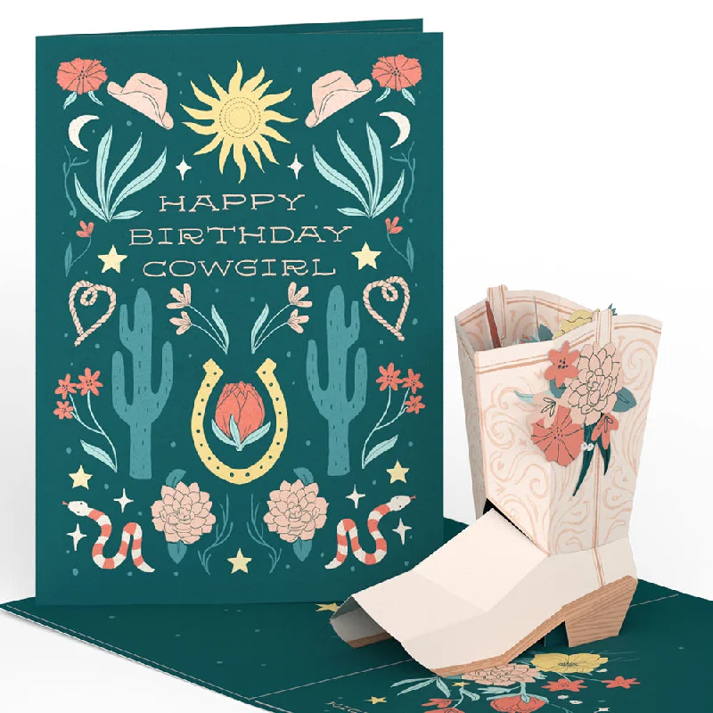 Happy Birthday Cowgirl Pop-Up Card