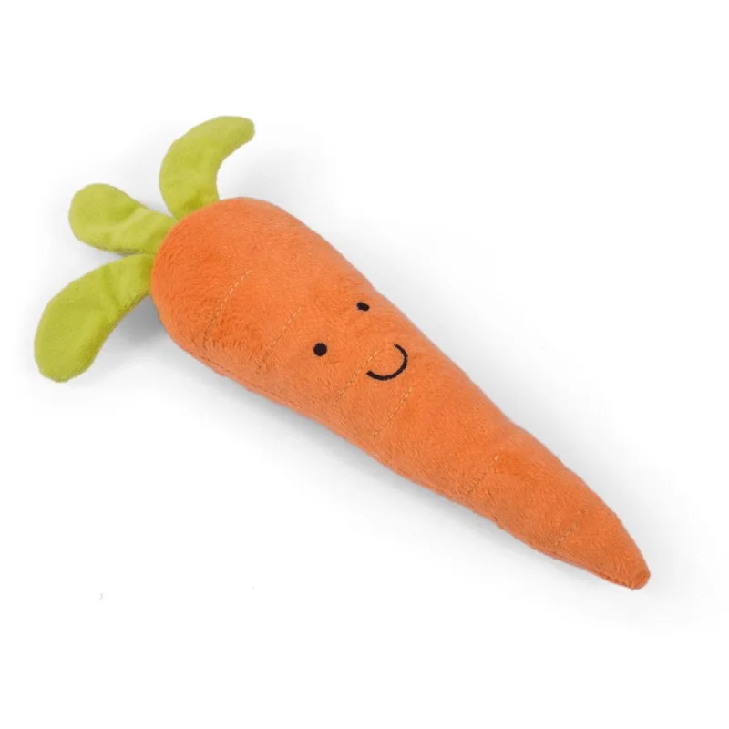 Petface Foodie Faces Fluffy Carrot Plush Dog Toy