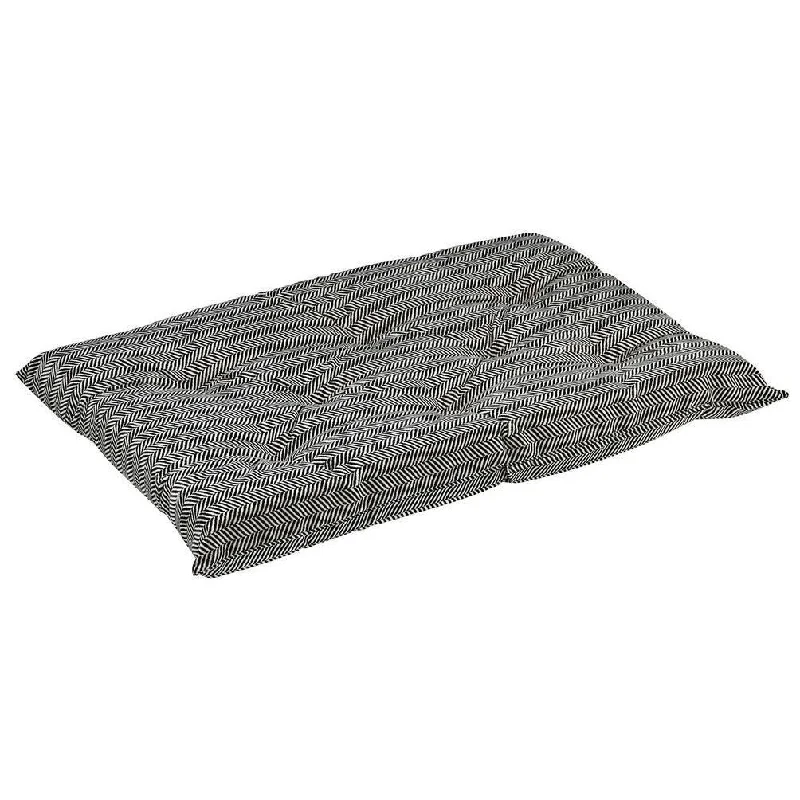 Herringbone Microvelvet Tufted Cushion Dog Crate Mat