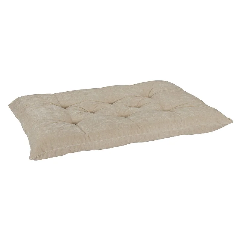 Linen Microvelvet Tufted Cushion Dog Crate Mat