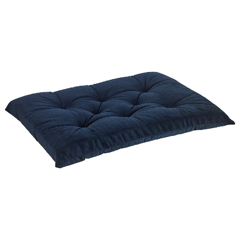 Navy Microvelvet Tufted Cushion Dog Crate Mat