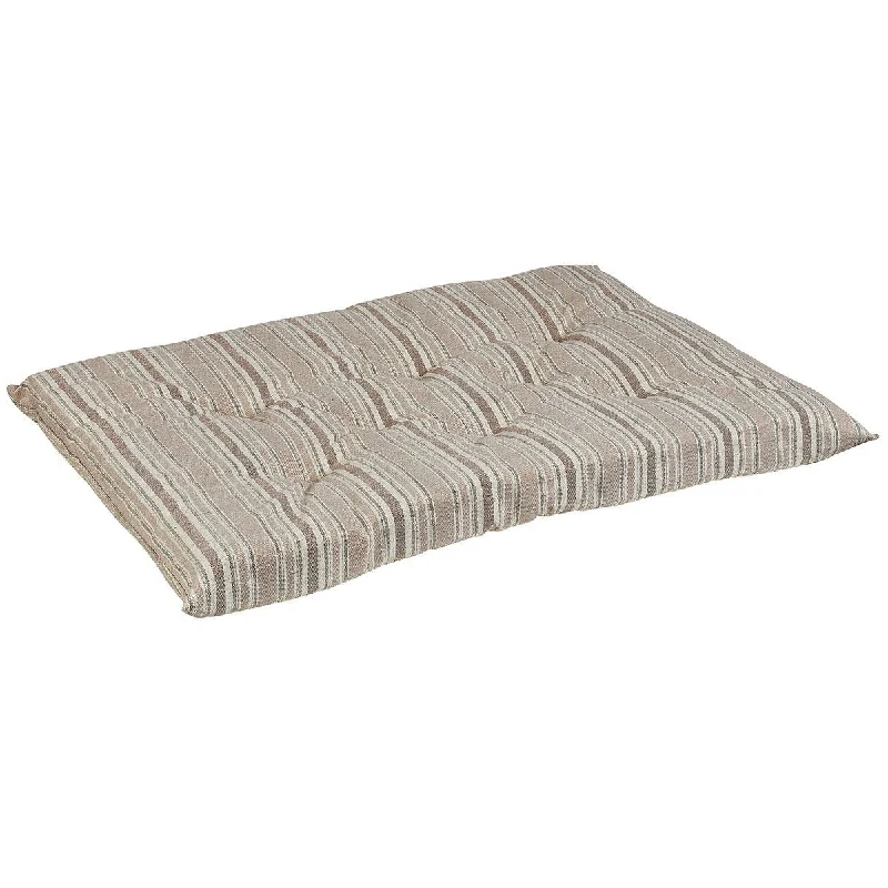 Sanibel Stripe Microlinen Tufted Cushion Dog Crate Mat