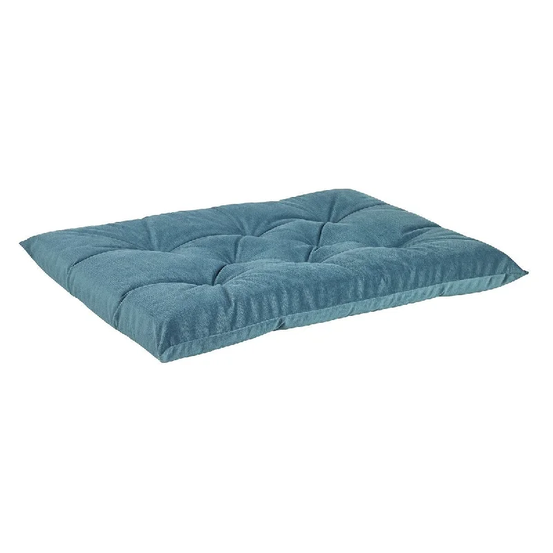 Teal Microvelvet Tufted Cushion Dog Crate Mat